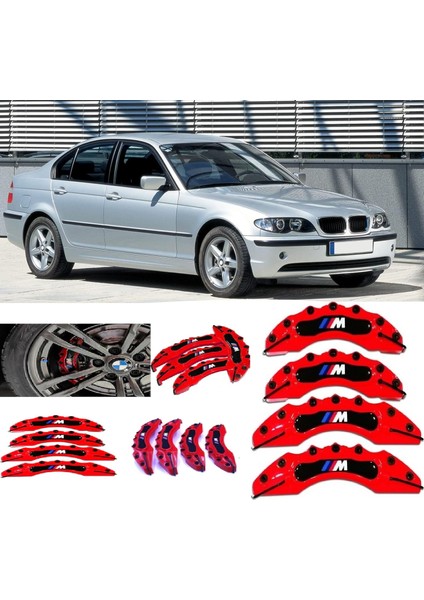 Bmw E46///M Kırmızı 17-18-19-20 Janta Uyumlu 4.lü Kaliper Kapagı