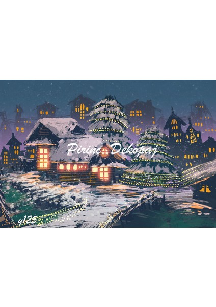 Y125 Line Art Yeni Yıl Serisi Pirinç Dekopaj 30X42