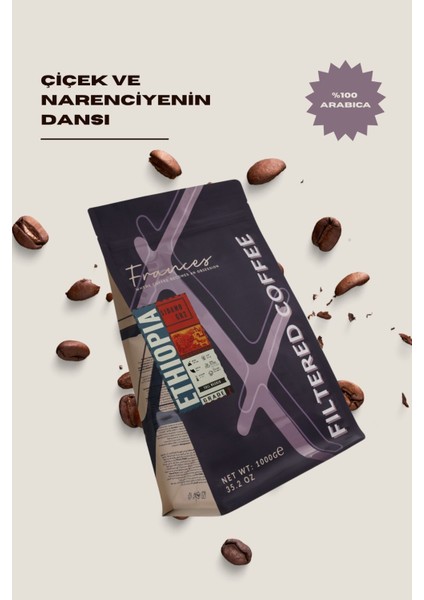 Arabica Ethiopia Filtre | Orta Kavrum | Çekirdek Kahve | 1000 gr | Orta Gövde, Dolgun Tat modelleri