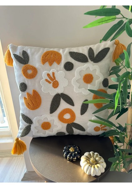 Tekli Premium Punch Işlemeli Nakışlı Temalı Kırlent Kılıfı