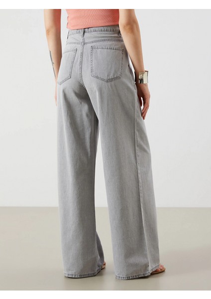 Lcw Jeans Gri Wideleg Kadın Jean Pantolon modelleri
