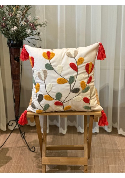 Tekli Premium Punch Işlemeli Nakışlı Temalı Kırlent Kılıfı