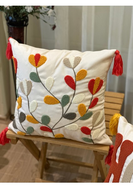 Tekli Premium Punch Işlemeli Nakışlı Temalı Kırlent Kılıfı modelleri