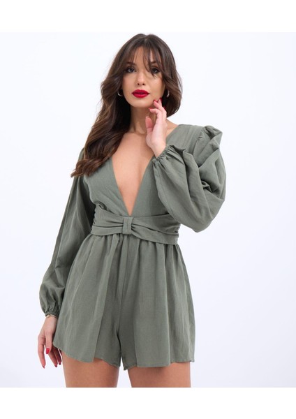 6528 Tulum Elbise-Haki