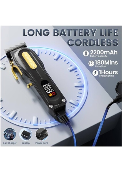 Erkekler Için Saç Kesme Makineleri, Kablosuz ve Kablolu Saç Kesme, Saç Kesme ve Bakım Seti Için Profesyonel Berber Seti, LED Ekranlı Erkek Saç Kesme Makineleri modelleri