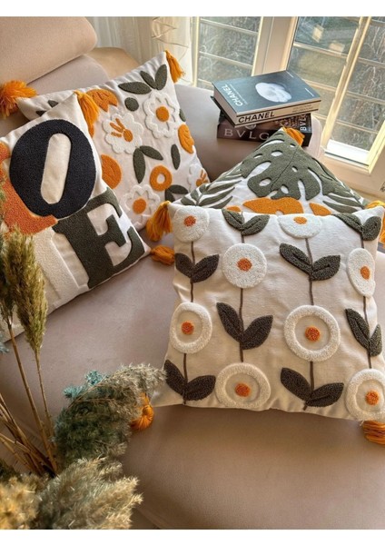 Tekli Premium Punch Işlemeli Nakışlı Temalı Kırlent Kılıfı fırsatları