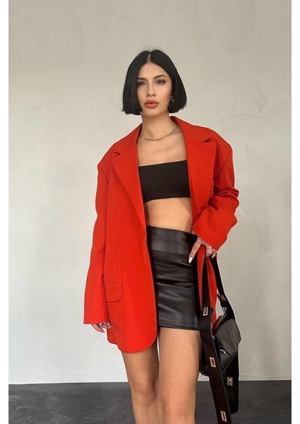 Oversize Ceket - Kırmızı
