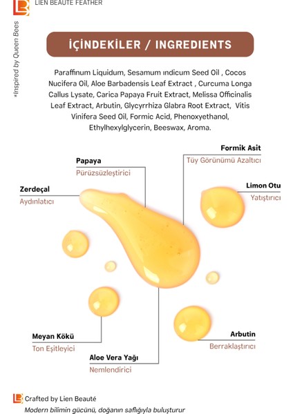 Kraliçe Arı Kompleks Tüy Azaltıcı ve Ton Eşitleyici Serum Formik Asit Papaya Zerdeçal Limon Otu modelleri