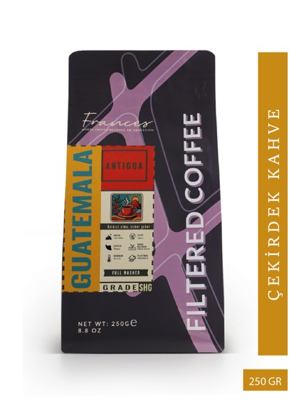 Arabica Guatemala Filtre | Orta Kavrum | Çekirdek Kahve | 250 gr | Yüksek Gövde- Düşük Asidite