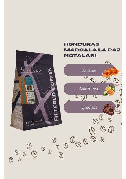Arabica Honduras Filtre | Orta Kavrum |çekirdek Kahve | 1000 gr | Orta Gövde- Canlı Asidite fırsatları