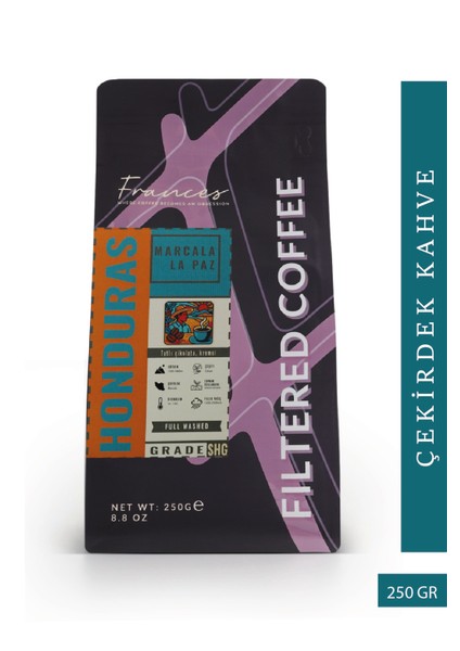 Arabica Honduras Filtre | Orta Kavrum | Çekirdek Kahve | 250 gr | Orta Gövde- Canlı Asidite