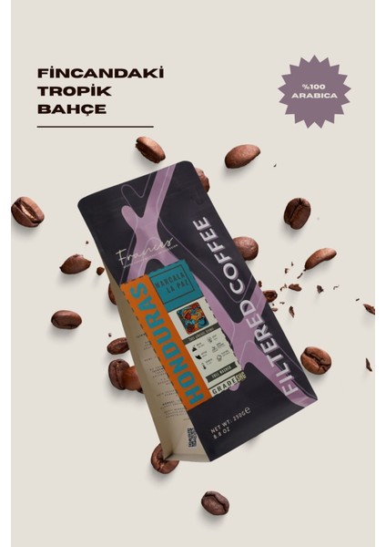 Arabica Honduras Filtre | Orta Kavrum | Çekirdek Kahve | 250 gr | Orta Gövde- Canlı Asidite fırsatları