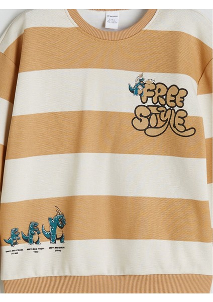 Lcw Kids Bej Bisiklet Yaka Baskılı Erkek Çocuk Sweatshirt fiyatları