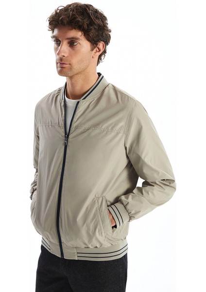 Lcwaıkıkı Classic Indigo Çift Taraflı Fermuarlı Erkek Bomber Mont