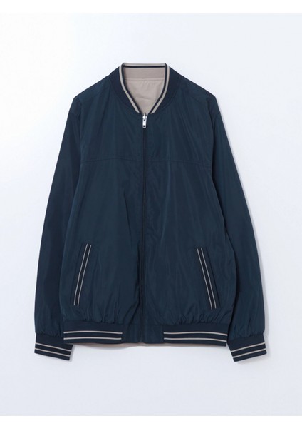 Lcwaıkıkı Classic Indigo Çift Taraflı Fermuarlı Erkek Bomber Mont