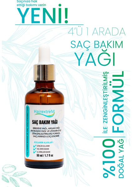 Saf Biberiye Yağı Kompleksi - Yıpranmış ve Dökülen Saçlar Için Hızlı Uzatma ve Onarım - 50ML