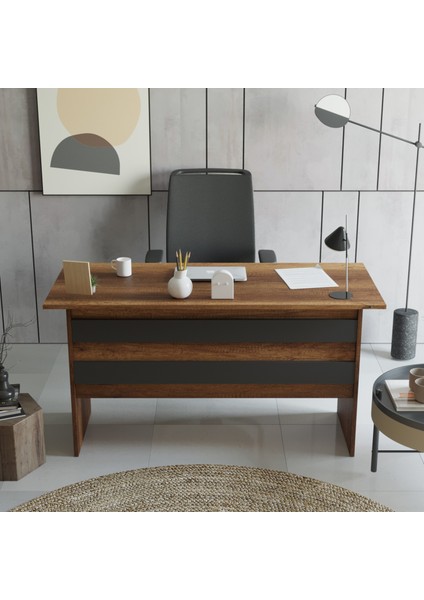 Verona Ofis Çalışma Masası ve 3 Çekmeceli Keson Takım Meşe-Siyah fiyatları