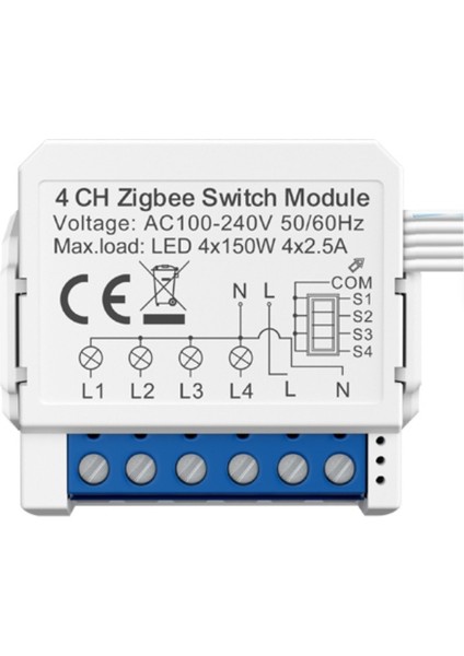 Tuya 4ch Zigbee Akıllı Işık Anahtarı Modülü