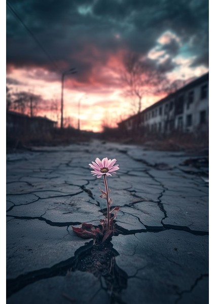 Betonda Çicek Pembe Çiçek Ev Duvar Salon Güzellik Salonu Ofis Dükkan Dekarasyon Kanvas Tablo fiyatları