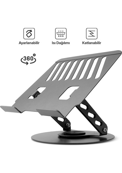 Karbon Çelik Metal Laptop Standı – Ayarlanabilir, Isı Dağıtımlı 11"-17" XR99