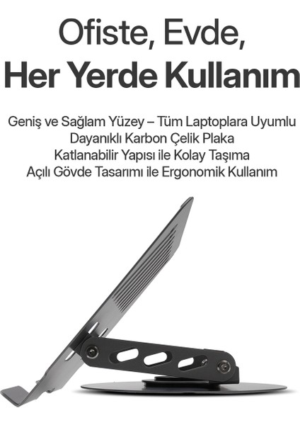 Karbon Çelik Metal Laptop Standı – Ayarlanabilir, Isı Dağıtımlı 11"-17" XR99 fırsatları