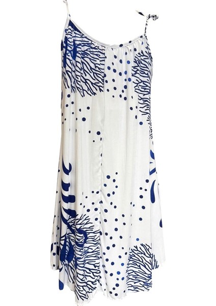 5091E Otantik Baskılı %100 Pamuk Ip Askılı Elbise fiyatları