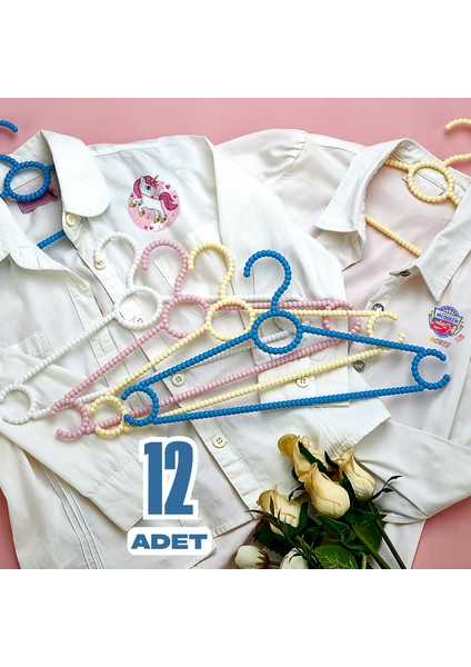 12 Adet Boncuk Çocuk ve Bebek Kıyafet Askısı Elbise Askısı fiyatları