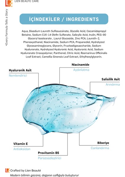 Arındıcı ve Nem Dengeleyici Yüz Yıkama Jeli Hyaluronik Asit Niasinamide Salisilik Asit Biberiye modelleri