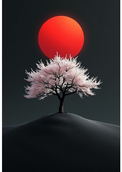 Kanlı Ay ve Uzak Doğu Esintisi Ev Duvar Salon Güzellik Salonu Ofis Dükkan Dekarasyon Kanvas Tablo fiyatları