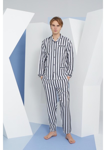 4007 Erkek Apaj Yaka Önden Düğmeli Gaffur Pijama Takım indirimleri