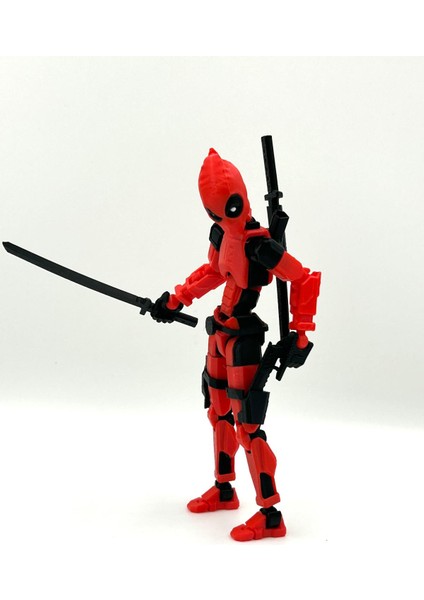 Dummy Deadpool Eklemleri Hareketli Mini Figür – Versiyon 2 (Geliştirilmiş Detaylar)