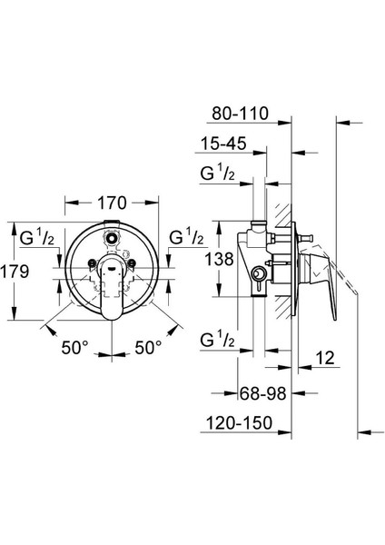 Eurosmart Cosmopolitan Tek Kumandalı Banyo Bataryası Grh 32879000 fırsatları