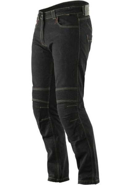 Motosiklet Pantolonu Likralı Esnek Kumaş Korumalı Kevlar Kot Motor Pantolon Jean Siyah