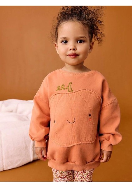 Yeni Sezon Kız Çocuk Baskılı Pamuklu Kumaş Sweatshirt Tayt Alt Üst Takım fırsatları