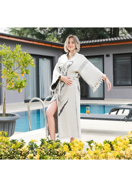 Kimono Kaftan %100 Pamuklu Jakarlı Müslin fiyatları