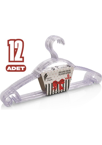 12 Adet Galaxy Kristal Askı Şeffaf Elbise Askısı