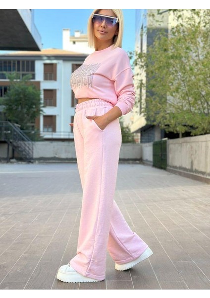 5773 Taşlı Eşofman Altı Pembe fiyatları