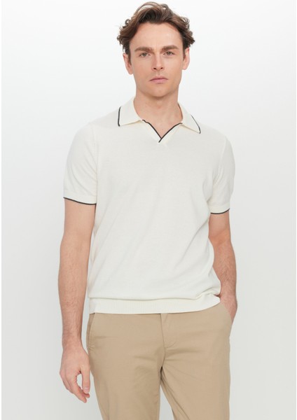 %100 Pamuk Standart Fit Normal Kesim Polo Yaka Triko Tişört