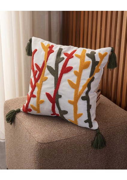 Tekli Punch Işlemeli Nakışlı Dekoratif Premium Kırlent Kılıfı fiyatları