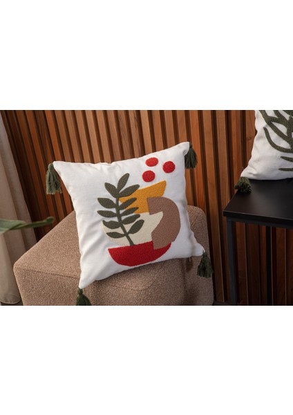 Tekli Punch Işlemeli Nakışlı Dekoratif Premium Kırlent Kılıfı fiyatları