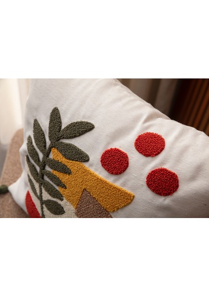 Tekli Punch Işlemeli Nakışlı Dekoratif Premium Kırlent Kılıfı fırsatları