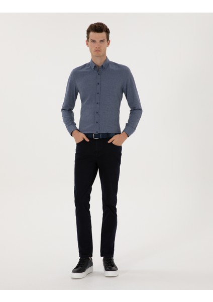 Erkek Koyu Lacivert Slim Fit Jean Pantolon 50317229-VR100