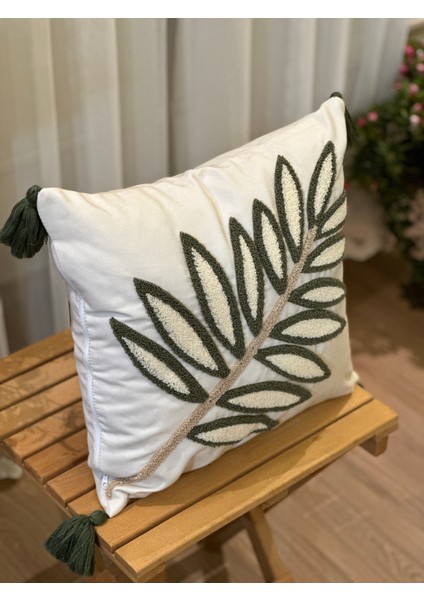 Tekli Punch Işlemeli Nakışlı Dekoratif Premium Kırlent Kılıfı indirimleri