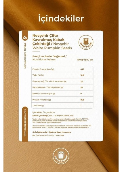 Kabak Çekirdeği - Kavrulmuş Tuzlu - Nevşehir -100 gr fırsatları