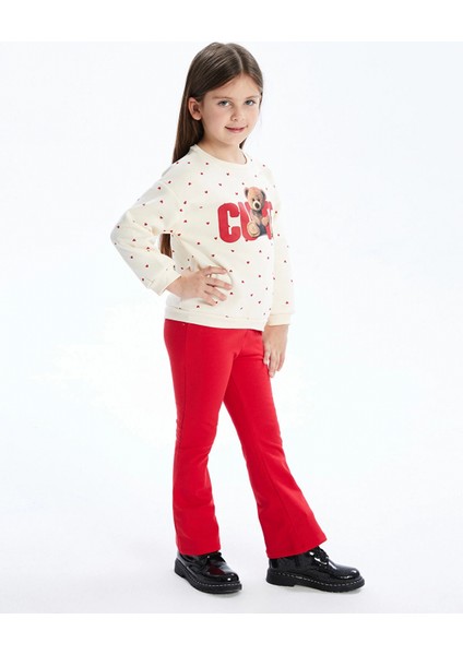 Lcw Kids Ekru Bisiklet Yaka Kalın Baskılı Kız Çocuk Sweatshirt fiyatları