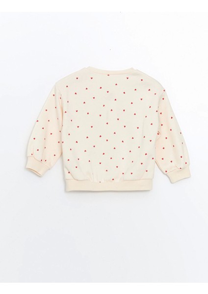 Lcw Kids Ekru Bisiklet Yaka Kalın Baskılı Kız Çocuk Sweatshirt indirimleri