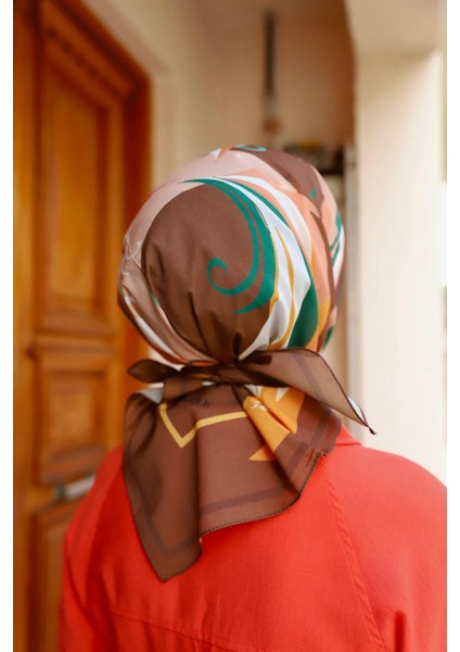 Yaz Gülü Eşarp Kahverengi modelleri