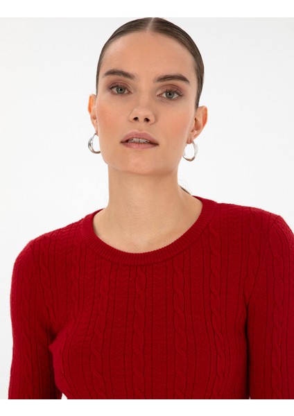 Kadın Kırmızı Ex. Slim Fit Kazak 50316334-VR030 fiyatları