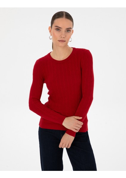 Kadın Kırmızı Ex. Slim Fit Kazak 50316334-VR030 modelleri