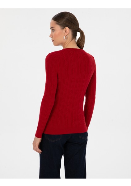 Kadın Kırmızı Ex. Slim Fit Kazak 50316334-VR030 indirimleri